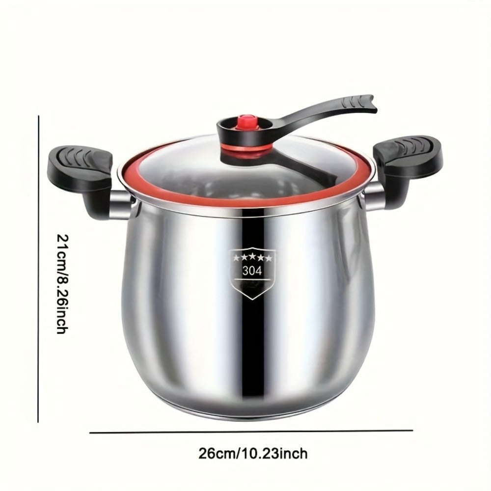 304 Stainless Steel Stew Pot Large Capacity ¨C Food-Grade Non-Stick Multipurpose Cooker | Induction & Gas Stove Compatible Soup Pot for Home Kitchen | Durable Even-Heating Cooking Pot