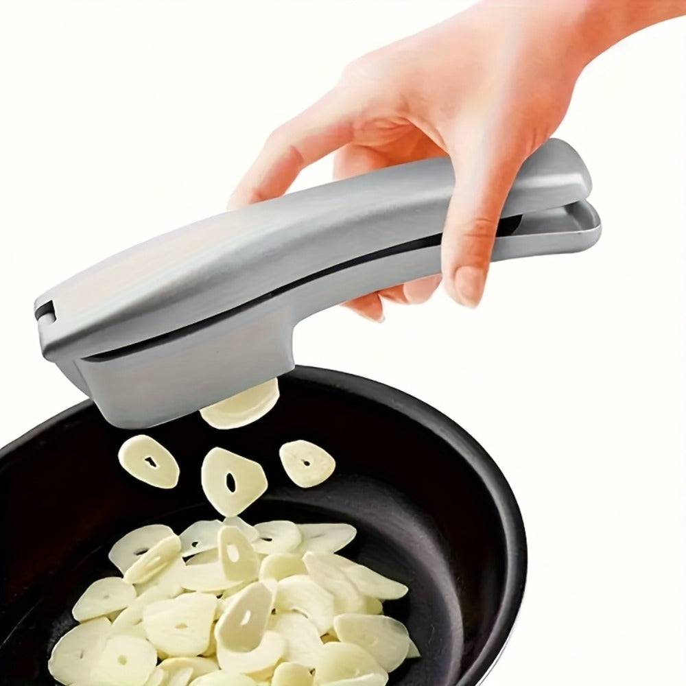 Garlic Press 2-in-1 Garlic Mincer and Slicer Stainless Steel Manual Garlic Crusher Presser for Fine Mince Puree Kitchen Tool for Home Restaurant Hotel