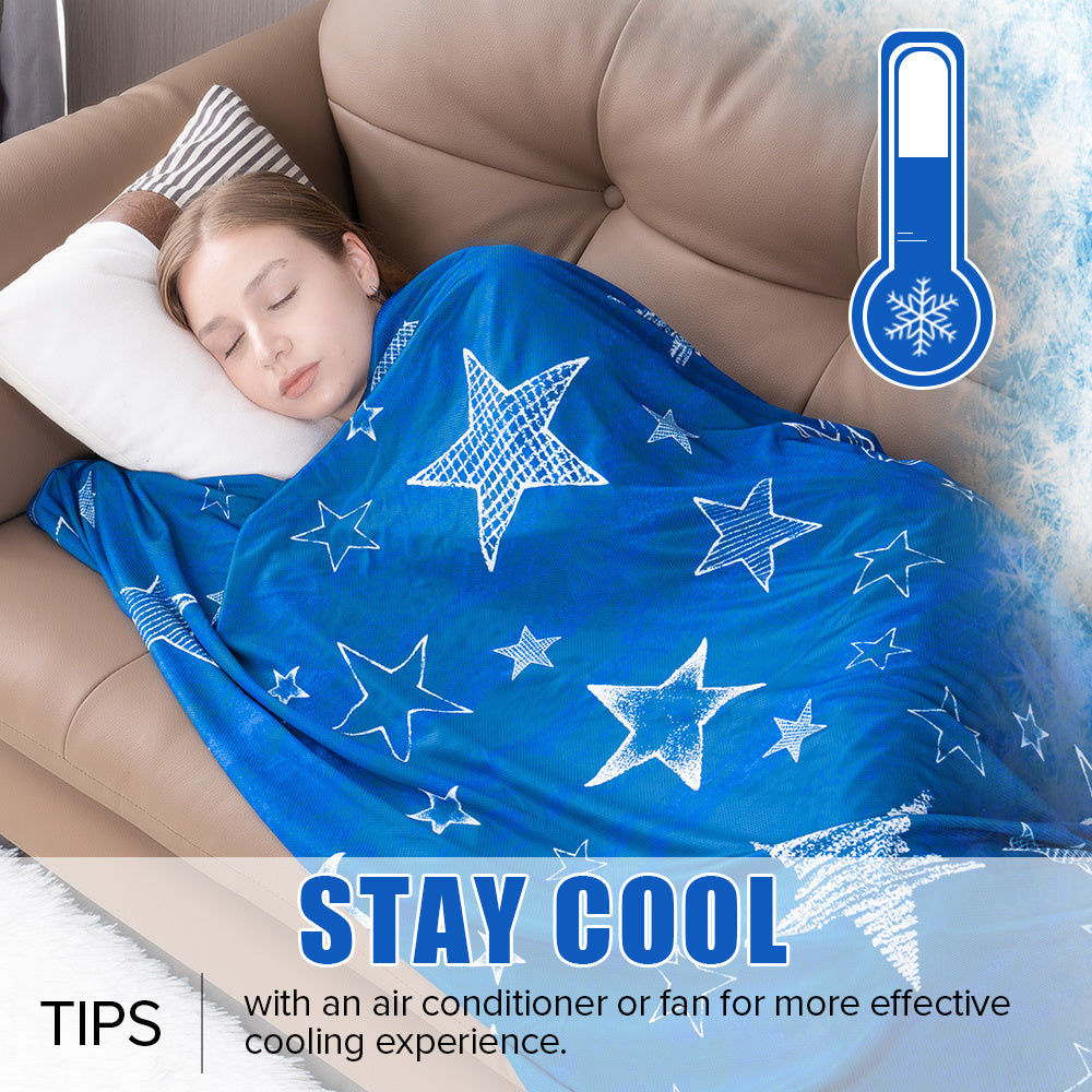 Cooling Blanket for Hot Sleepers - Summer Lightweight Breathable Throw Blanket Double-Sided Soft Cool Blanket for Bed Couch Sofa Night Sweats Hot Flashes Relief Tie-Dye & Solid Colors