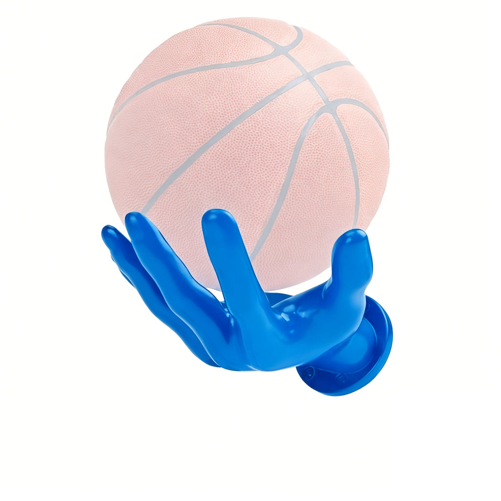 Wall Mounted Hand Shape Sports Ball Display Shelf - Decorative Storage Organizer for Basketball Football Volleyball Rugby Baseball Collection