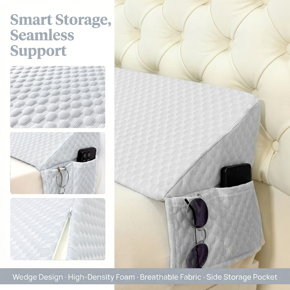 Bed Wedge Pillow Headboard Gap Filler Mattress Wedge Fills 0-7 Inch Gap Between Headboard and Mattress Backrest Pillow Twin Full Queen King