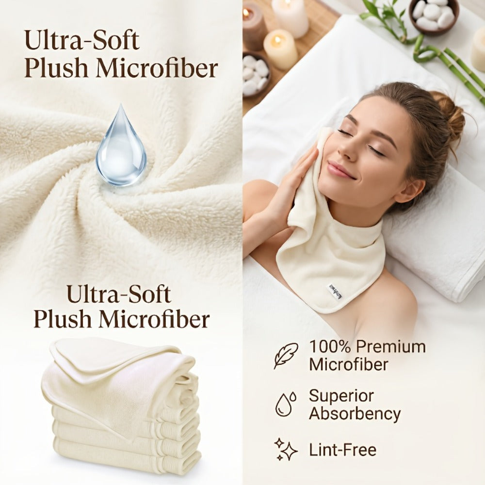Microfiber Facial Towels 6 Pack ¨C Professional Split-Fiber Esthetician Face Towels for Facials, Mask Removal & Spa, Ultra-Soft Reusable Face Cloths for Skincare Routine, Spa Steam Towels, Gift for Women