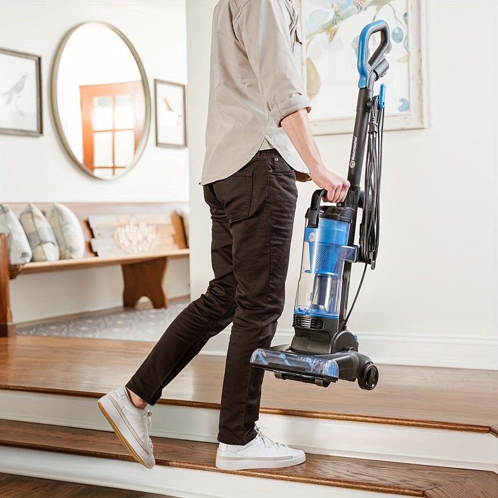 Bagless Upright Vacuum 1150W Cyclone Filtration Large Dust Cup 17ft Cord Corded Floor Cleaner for Carpet Hard Floor Pet Hair Home Deep Cleaning