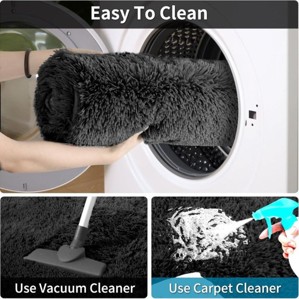 Fluffy Shag Area Rug 8x10 Feet ¨C Ultra Soft Plush Non-Slip Large Living Room Rug, Fuzzy Bedroom Carpet for Teen Dorm, Study Room & Home Decor ¨C Multiple Colors