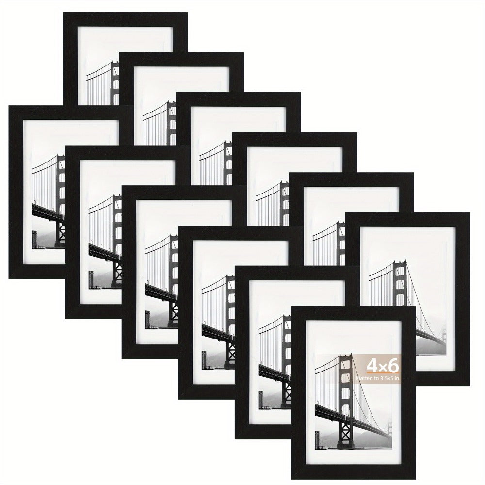 Picture Frames Set of 12/24 Black Multi Photo Frames Collage for Wall and Tabletop Display, 4x6 5x7 8x10 Inch Photo Board for Home School Office Halloween Christmas Decor