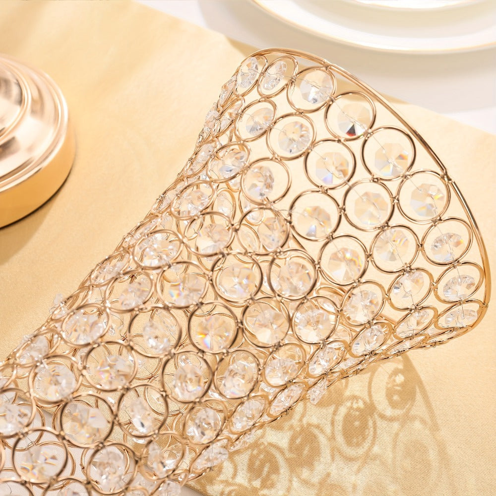 Crystal Trumpet Flower Vase Centerpieces for Wedding Table ¨C Bling Wrought Crystal Vases for Party, Anniversary, Birthday, Banquet & Home Decor, Gold & Silver, 2pcs or 10pcs Set