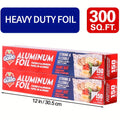Heavy Duty Aluminum Foil Roll 12 Inch Wide Restaurant Grade ¨C Food Safe Disposable Wrapping for Burritos, Hot Dogs & Sandwiches | Pack of 2 (300 Sq Ft) or Pack of 3 (225 Sq Ft) for Food Service & Catering