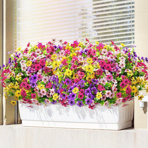Artificial Daisy Flowers Outdoor UV Resistant Faux Flowers Bundles for Garden Porch Patio Spring Summer Decoration Realistic Colorful Fake Flower Arrangements