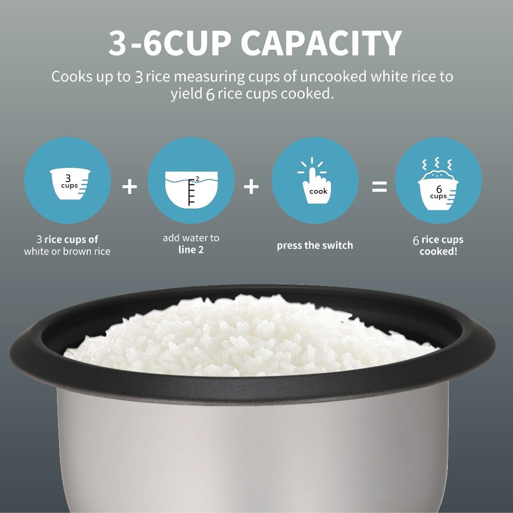Rice Cooker & Yogurt Maker 1.5Qt ¨C 6-Cup Non-Stick Electric Rice Cooker with Auto Keep Warm, One-Touch, Stainless Steel Liner, Steamer for Rice, Oatmeal, Soup & Yogurt