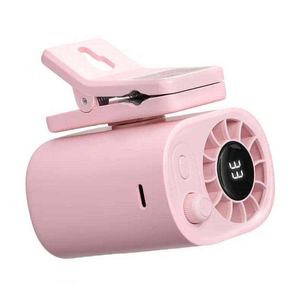 Clip-On Car Fan USB Rechargeable Sun Visor Fan Adjustable Speed Portable Quiet Mini Cooling Fan for Car Truck SUV Road Trip Summer Travel