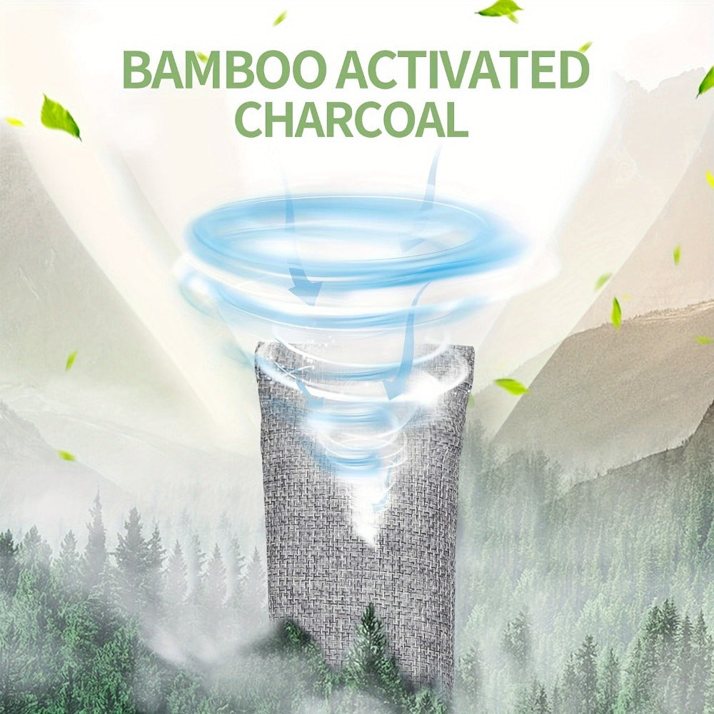 Bamboo Charcoal Air Purifying Bags Odor Absorber & Moisture Absorber Natural Activated Charcoal Odor Eliminator for Car Home Closet Shoe Refrigerator Pet Area Multi-Pack