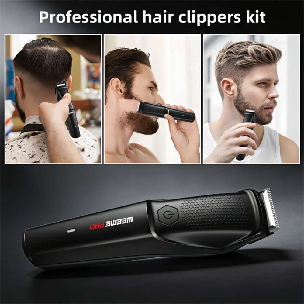 Beard Trimmer for Men - Professional Hair Clipper Electric Razor Zero Gapped T-Blade Edger Liner Cordless Rechargeable Mustache Trimmer Grooming Kit for Body Face Neck Black