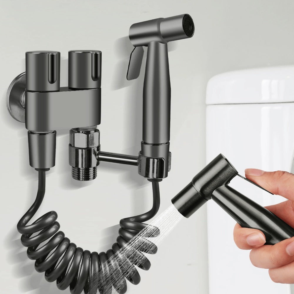Handheld Bidet Sprayer Kit 6-Piece Wall Mounted Toilet Sprayer Set with Hose & Holder - Adjustable Pressure, Self-Cleaning Personal Hygiene Sprayer for Bathroom, Pet Shower & Toilet Cleaning