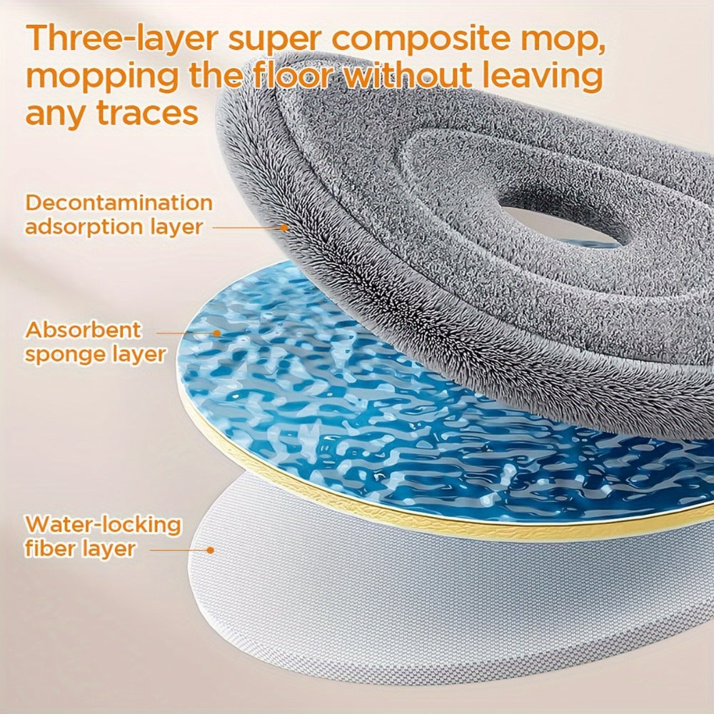 Spin Mop and Bucket Set with Wringer, Joybos Hands-Free Self-Wringing Rotating Floor Mop, Sewage Separation Design, 3 Mop Head Types, Dry & Wet Use for Home, Kitchen & Bathroom Floor Cleaning