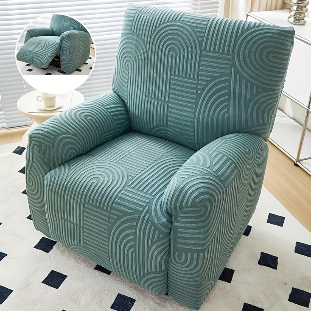 Recliner Chair Cover Elastic Jacquard Single Seat Armchair Slipcover Stretch Furniture Protector for Living Room Bedroom Office Relaxing Reclining Chair Sofa Cover Multiple Colors