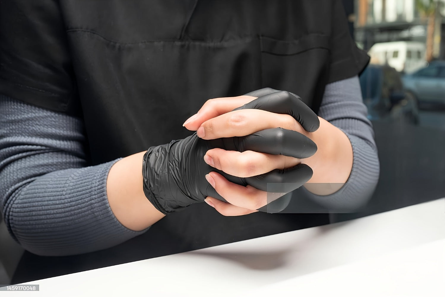 Black Nitrile Gloves 100 Count, 6 Mil Thick Latex-Free Disposable Gloves, Chemical Resistant Tear-Resistant Flexible Ambidextrous, for Automotive, Kitchen, Cleaning, Tattooing & Car Detailing ¨C M, L, XL