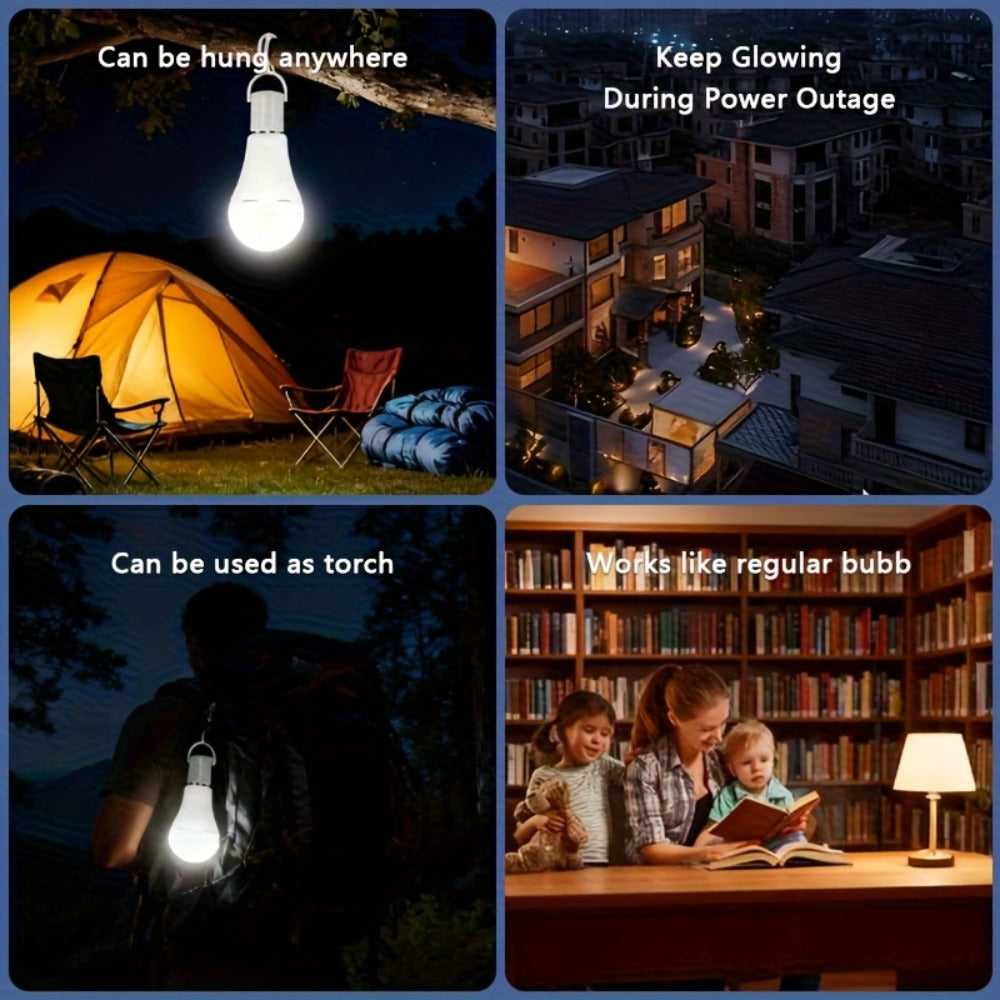 Emergency Light Bulb for Power Outages 2000mAh Rechargeable LED 6000K with Backup Battery ¨C Auto-On Failure Detection, Hangable Emergency Lighting for Home Camping Power Failure, 4 8 12 Pack