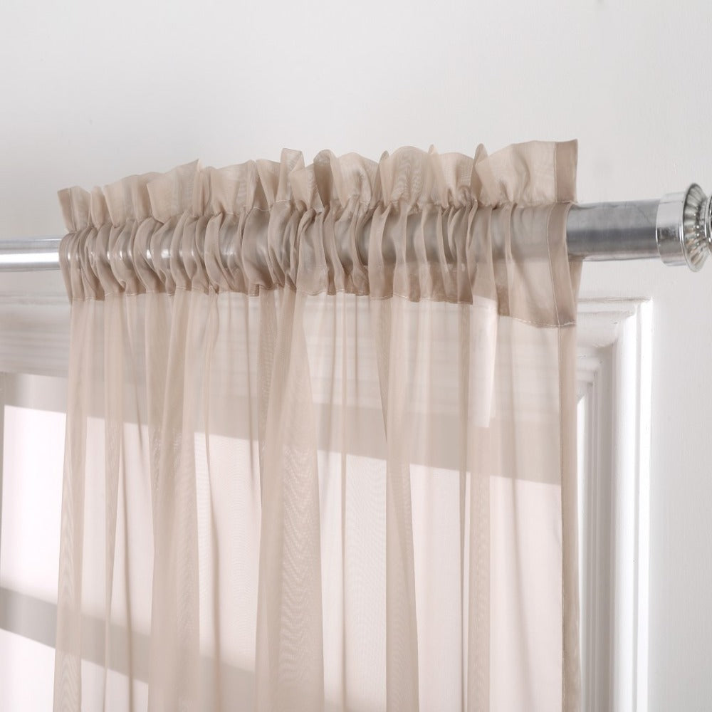 Sheer Curtains 2 Panels Rod Pocket ¨C Light Filtering Privacy Window Drapes for Living Room Bedroom Modern Home Decor