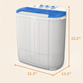 Portable Washing Machine 14.5Lbs Mini Twin Tub Washer Spin Dryer Combo Semi-Automatic 9.5Lbs Wash 5Lbs Spin Gravity Drain Time Control for Apartments Dorms RVs Camping
