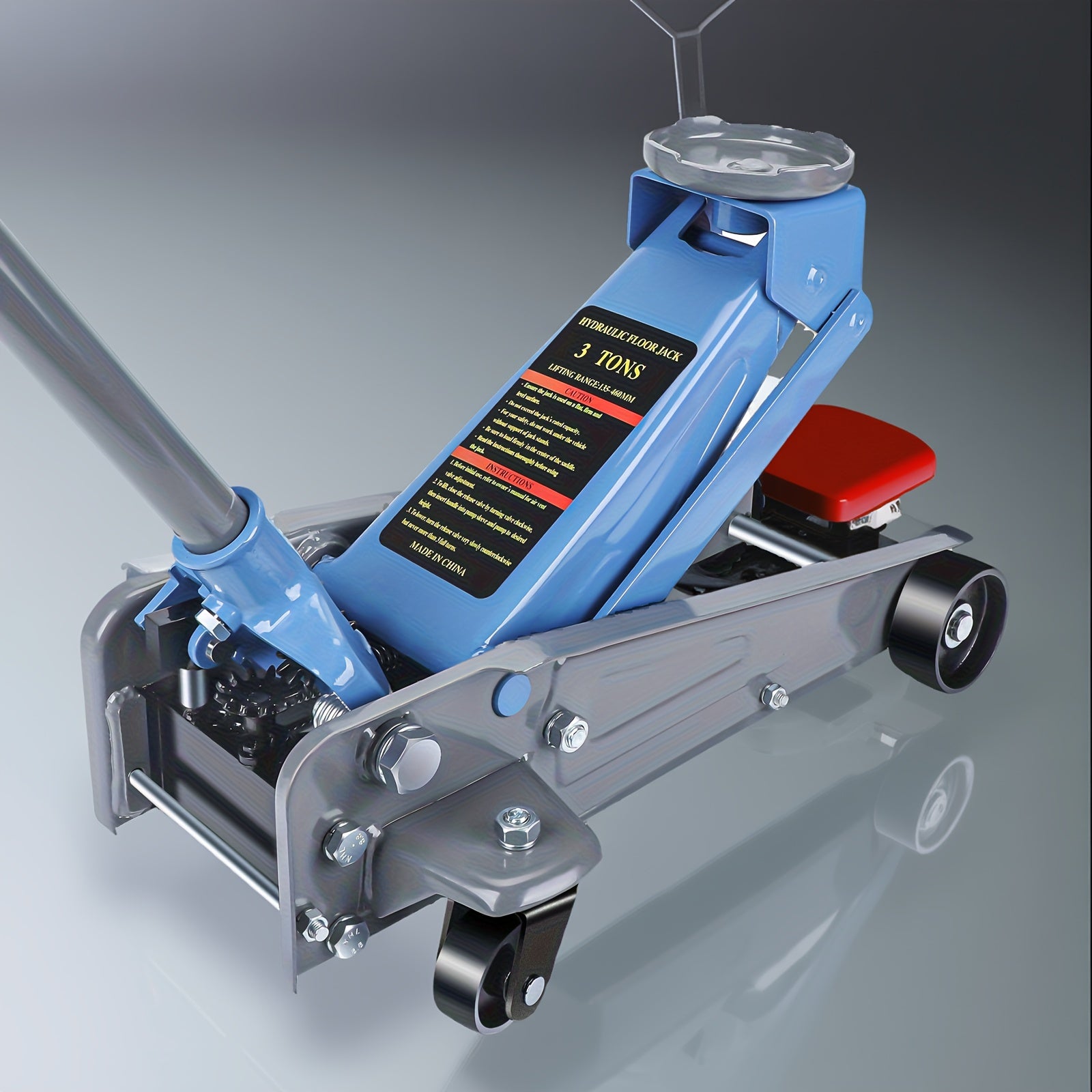 3 Ton Floor Jack with Wheels Rapid Pump Low Profile Car Jack 5.31¡±-18.11¡± Lift Range 460mm Max Height ¨C Heavy Duty Hydraulic Floor Jack for SUV Truck Sedan, Blue & Red Available
