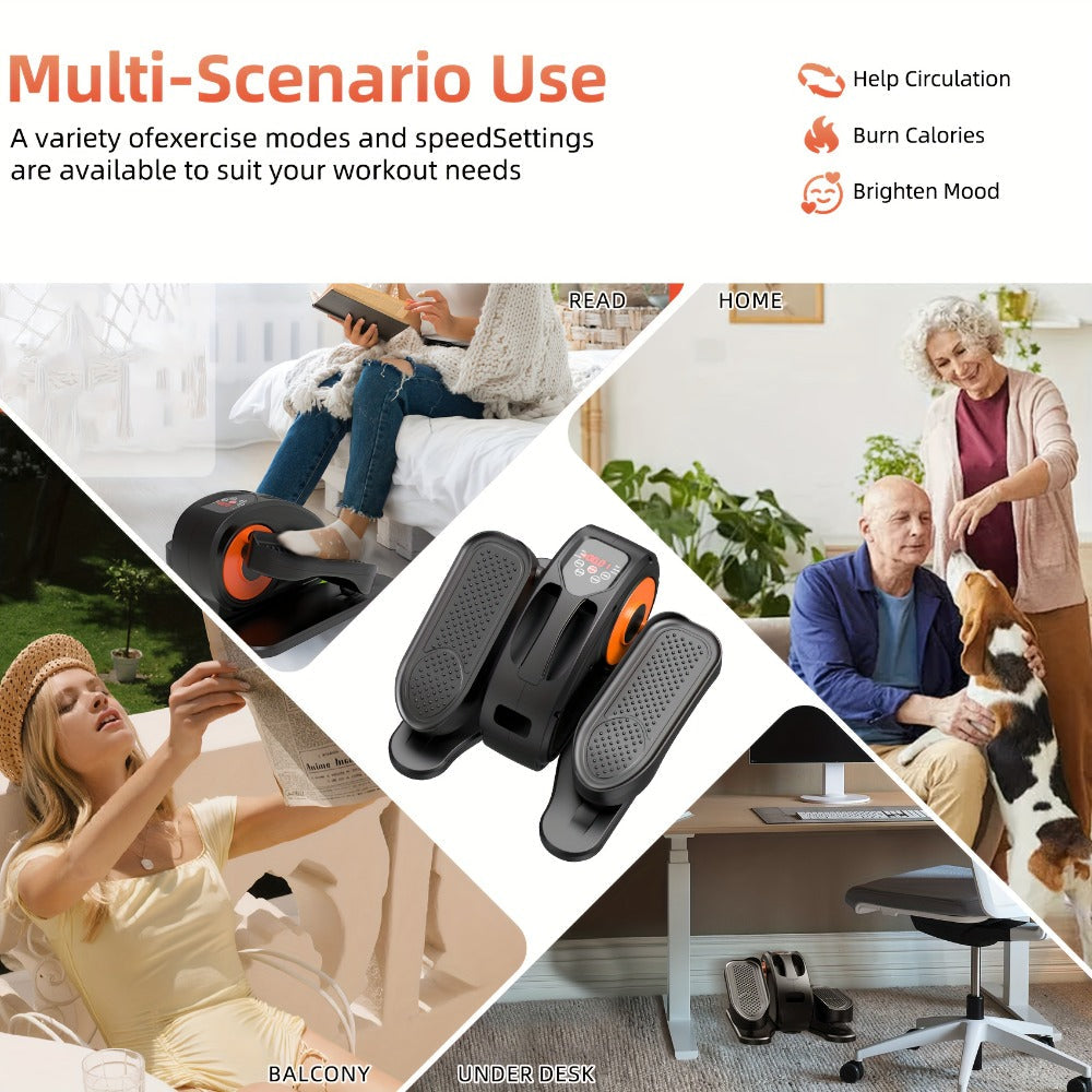 Under Desk Elliptical Machine with Remote Control, Electric Seated Pedal Exerciser 12 Speeds Quiet & Portable Mini Elliptical for Home Office, Low-Impact Leg Workout for Seniors & Adults