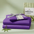 Bamboo Blend Bed Sheet Set 4 Piece 30% Bamboo Viscose 70% Polyester Cooling Deep Pocket 16 Inch Wrinkle-Resistant Moisture-Wicking Twin Full Queen King Cal King