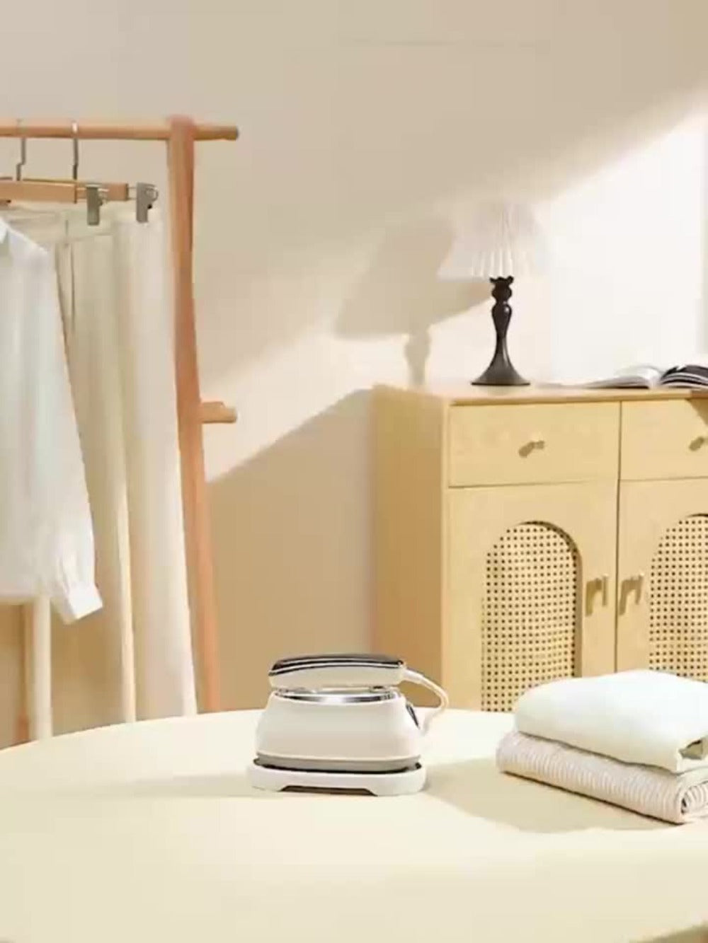 Smart Steam Iron Garment Steamer 2-in-1 1300W 5-Level Touchscreen Self-Cleaning Ceramic Soleplate 160ml Tank 5-Second Steam Horizontal Vertical Portable Home Travel White