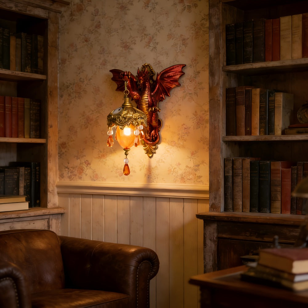 Dragon Wall Light LED Night Light - Flame Red Dragon Claw Lava Glow Warm Orange Red Gradient Fantasy Atmosphere Lamp for Bedroom Hotel Restaurant Holiday Gift