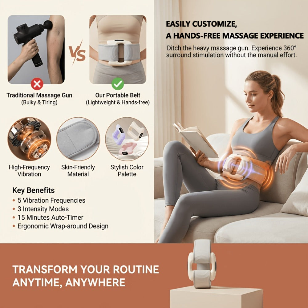 Massage Ring Fascia Massager ¨C Mini Neck Waist & Full Body Muscle Relaxing Ring with Massage Belt, Multi-Function Fitness Relaxation Tool for Back, Waist & Neck, Portable Gift for Men Women