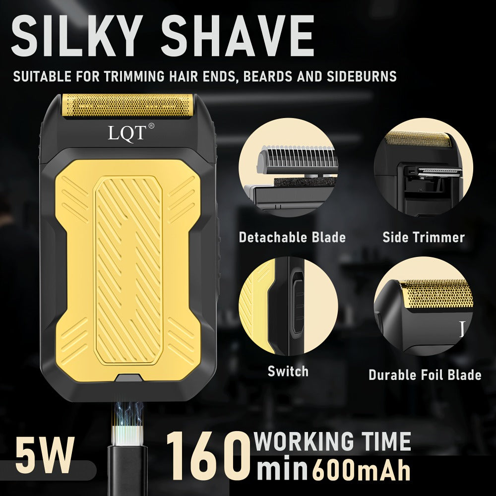 Hair Clipper Set for Men USB Rechargeable | Professional Electric Hair Trimmer with Oil Head Engraving | Retro Barber Clipper Kit 2pc 3pc | Gift Box Set for Valentine's Day, Festival & Grooming Gift