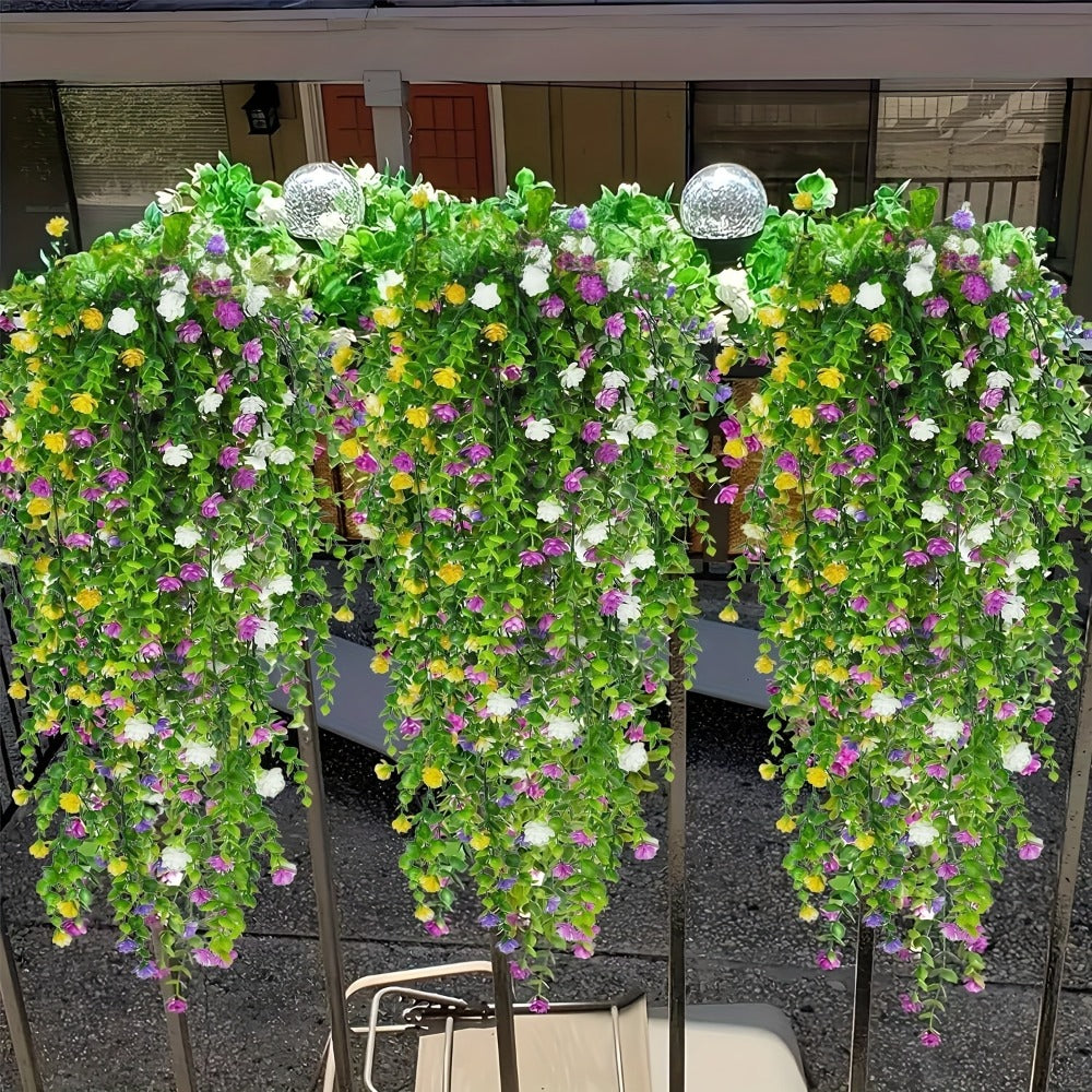 Artificial Hanging Plants UV Resistant Faux Flowers Vine Fake Ferns - 10 Bunches Indoor Outdoor Wedding Patio Balcony Home Decor