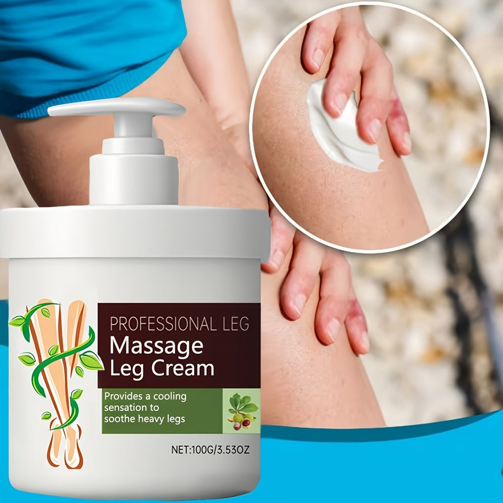 Leg Massage Cream with Snakehead & Bee Venom ¨C Multi-Functional Relief, Long-Lasting Moisture, Lightweight Non-Greasy Formula | Gentle for Sensitive Skin | Muscle & Posture Support | 100G