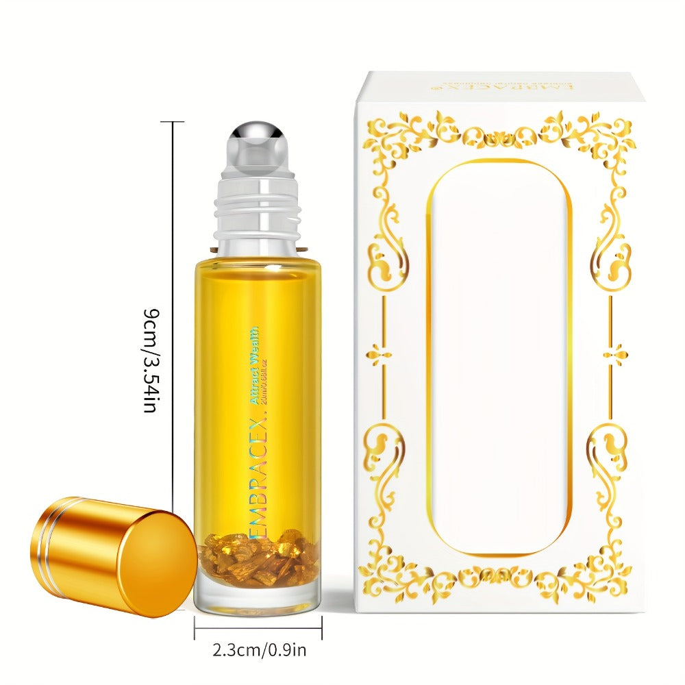 Roll On Essential Oil Attract Wealth & Money Luck 0.68oz Alcohol-Free Aromatherapy Roller Blend ¨C Use with Diffuser Scented Candles or Directly on Skin ¨C Manifestation Oil Perfect Holiday Gift