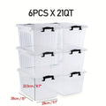 Clear Plastic Storage Bins with Lids 6 Pack Stackable Storage Containers with Snap-Tight Locks for Home, Office, Garage & Basement ¨C 17QT or 21QT, BPA-Free