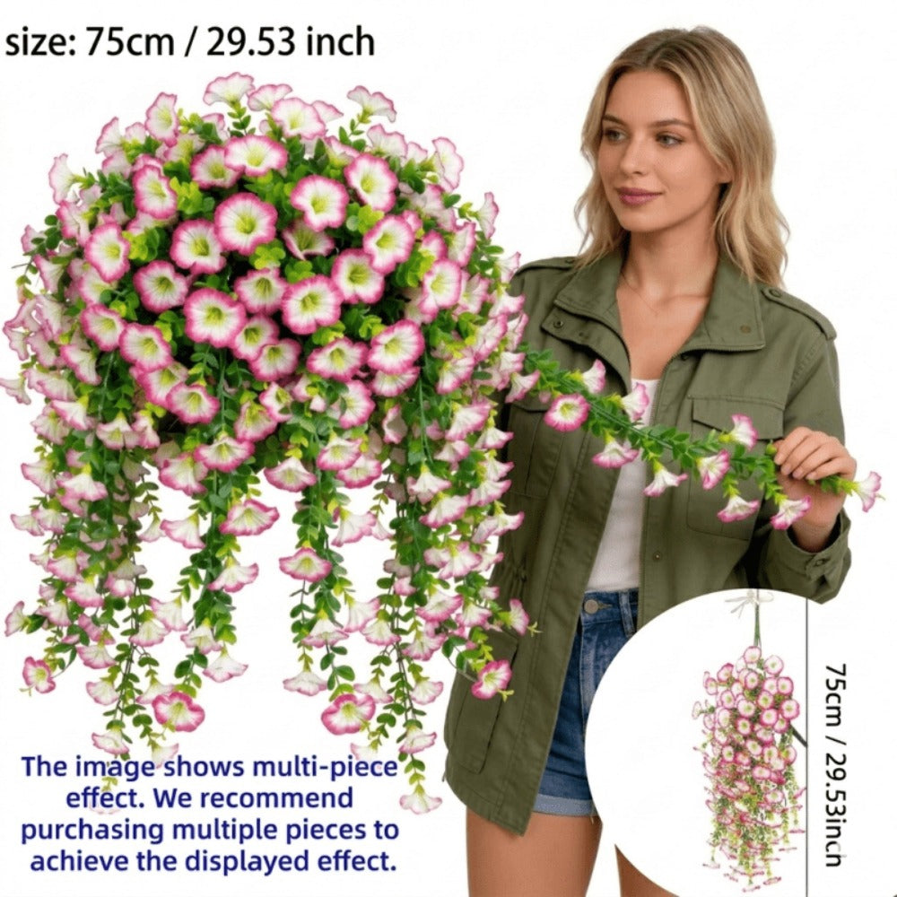 Artificial Rose Vine Hanging Garland 3pcs 216 Flowers - High-Density UV-Resistant Faux Rose Flower Vines with Realistic Roses & Foliage for Garden, Wedding, Porch, Terrace & Wall Decor, Multiple Colors