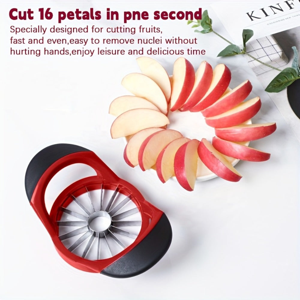 Apple Cutter Slicer 12-Blade Large Ultra-Sharp Stainless Steel, One-Press Core Remover Divides into 12 Pieces, Rust-Resistant Fruit Cutter for Apples Pears, Kitchen Gadget for Family & Meal Prep
