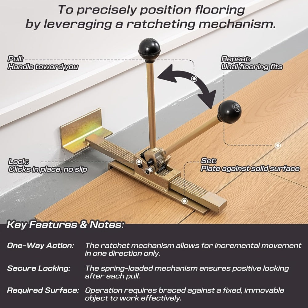 Hardwood Flooring Jack & Positioning Tool for Installing & Straightening Hardwood Floors ¨C Professional Floor Installation Tool for Tongue & Groove, Laminate & Engineered Wood Flooring