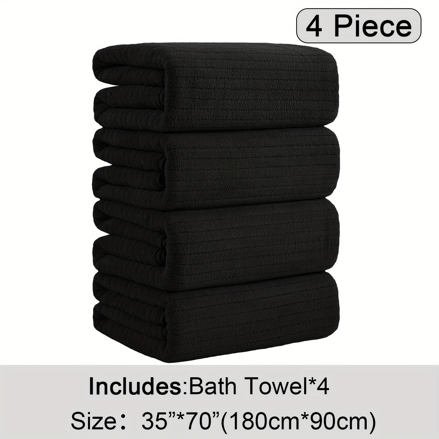Bath Towels Set 4 Pack 35x70 Inch Oversized Extra Large - Microfiber Super Absorbent Quick Dry XL Bath Sheet Soft Bathroom Towels | 13 Colors | Family Hotel Spa Shower Towel Set Coastal Style
