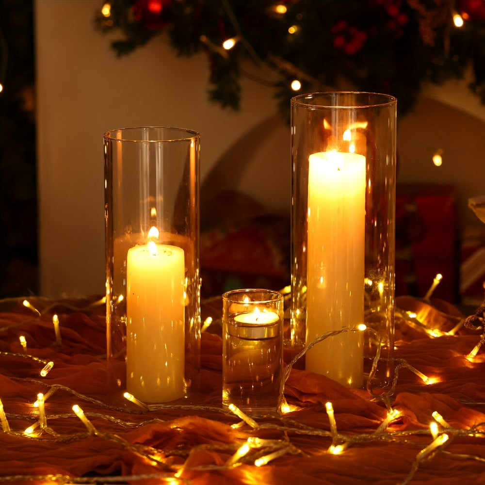 Glass Cylinder Vases 24 Pack Clear 4 8 12 Inch Tall Bulk Set for Wedding Centerpieces Floating Candle Holders Flower Vase DIY Candle Making Table Decor Home Decoration
