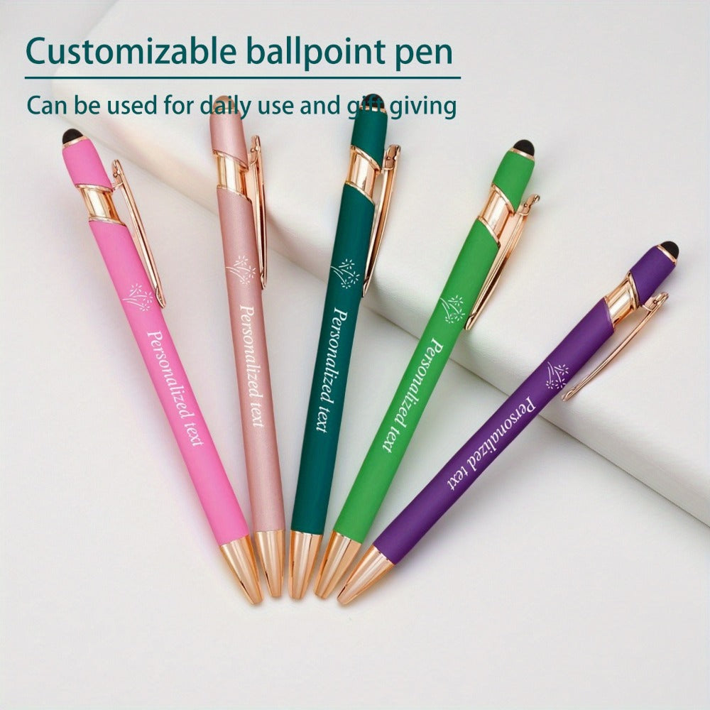 Personalized Metal Ballpoint Pens 10pcs Custom Engraved with Name or Logo - Smooth Black Ink, Elegant Business Gift Pens for Daily Office Use, Christmas, Thanksgiving, Halloween, Corporate Giveaways