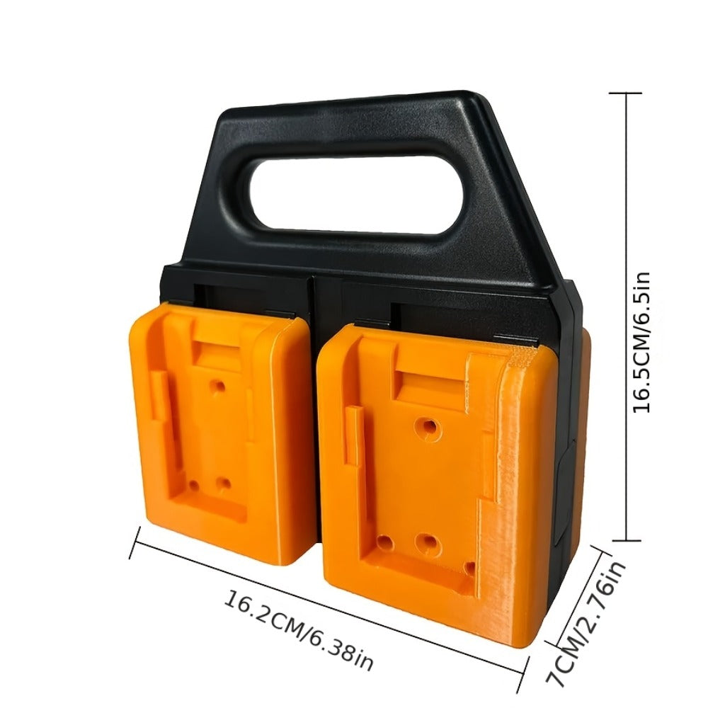 DeWalt 18V 20V Battery Storage Rack ¨C 4-Port Portable Holder with Mounting Frames, Upgradeable Tool Hanger Organizer, Modular & Individually Assembled Battery Mount for Workshop & Jobsite
