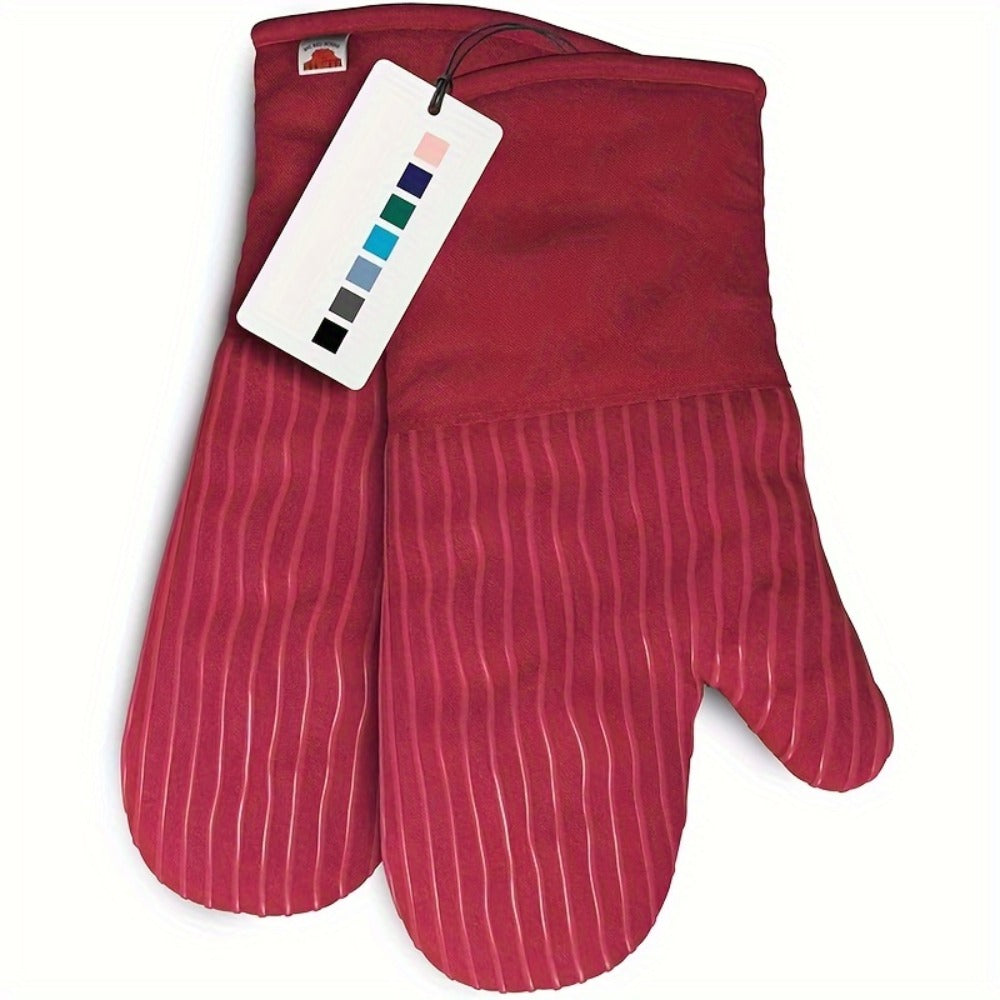 Oven Mitts and Pot Holders Set 6 Piece Heat Resistant Kitchen Gloves Non-Slip Cooking Mitts with Potholder