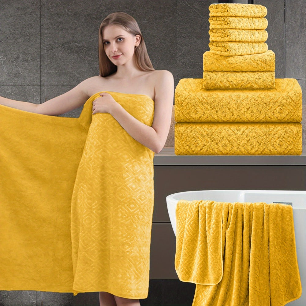 700GSM Bath Towel Set 8 Piece Extra Large Ultra Soft Thick - Highly Absorbent Quick Dry | 2 Oversized Bath Towels 2 Hand Towels 4 Washcloths | 16 Colors | Bathroom Hotel Gym Spa Adult Gift Set