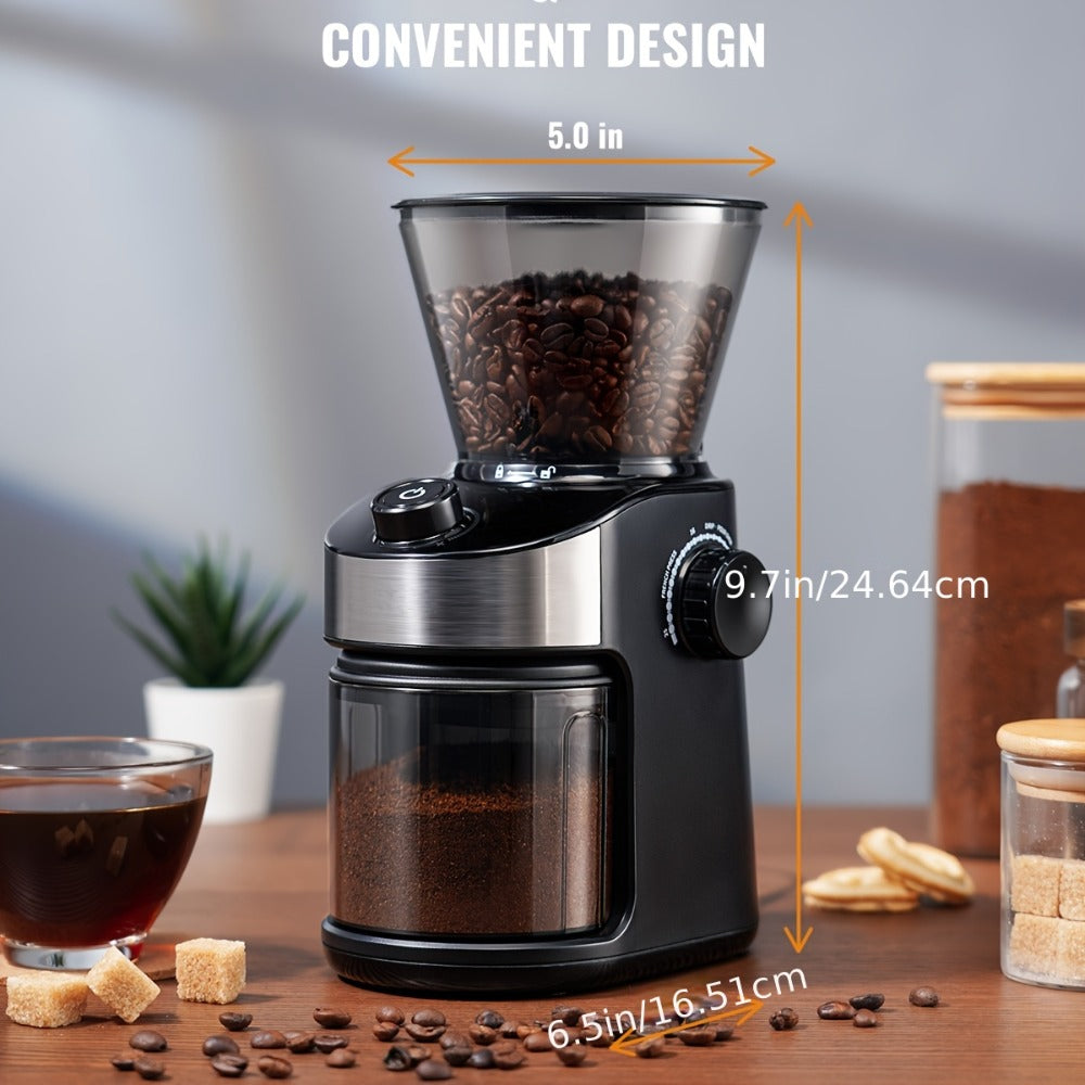 Burr Coffee Grinder Electric ¨C Automatic Coffee Bean Grinder with 40-Second Digital Timer, 25 Precise Grind Settings, Adjustable Burr Mill for Espresso, Drip, French Press & Pour Over ¨C Black