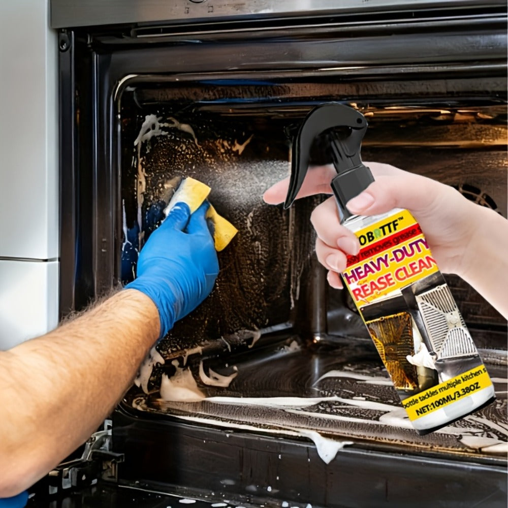 Kitchen Grease Remover Spray 3.38oz Powerful Degreaser - Fog-Free Spray for Range Hoods Stovetops Cookware Ovens, Removes Stubborn Grease Stains & Tough Grime, Easy-Use Stove Cleaner for Home & Professional Chefs