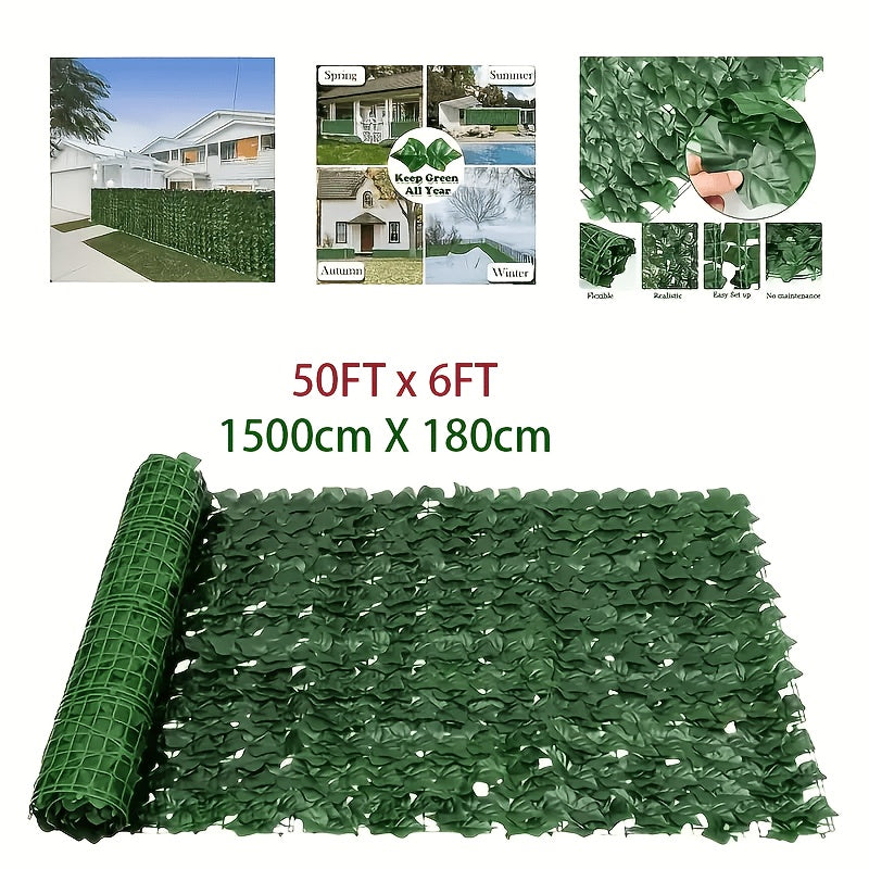 Artificial Ivy Privacy Fence Screen ¨C UV-Resistant Faux Ivy Hedge Panel for Outdoor Patio, Garden, Balcony & Fence Cover | Realistic Greenery Wall Decor | Multiple Sizes Available