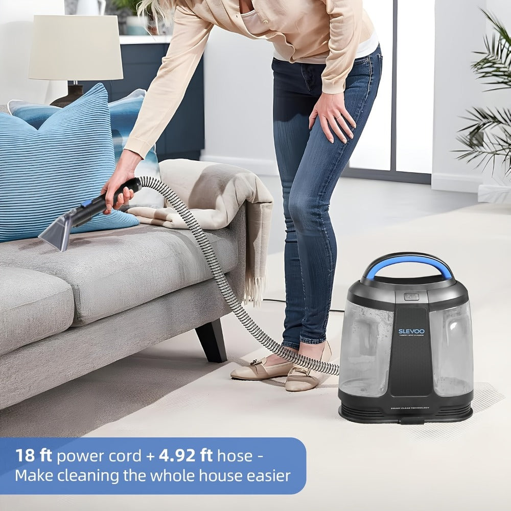 Portable Carpet Spot Cleaner 450W 12.5Kpa Upholstery Stain Remover Machine 42oz Tank 4.92ft Hose with Cleaning Solution for Pets Area Rugs Couch Stairs Auto Interior