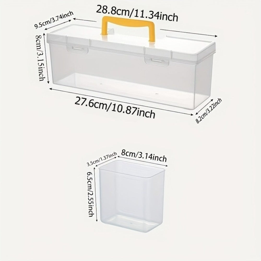14-Piece Transparent Parts Organizer Box Set with Dividers, 2 Large + 12 Small Portable Storage Cases, Multi-Compartment Hardware Organizer for Screws, Nuts, Bolts, Beads & Small Parts