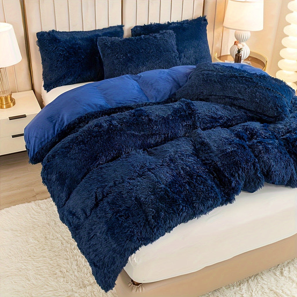 Plush Duvet Cover 100% Polyester Soft Warm Zipper Closure Cozy Bedroom Bedding Twin Full Queen King Solid Tie Dye 14 Colors for Bedroom Guest Room Dorm
