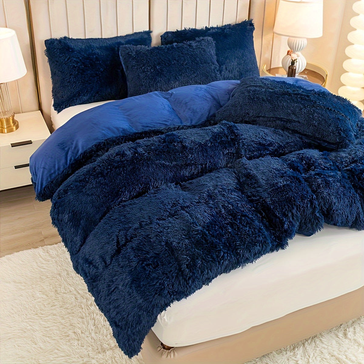 Plush Duvet Cover 100% Polyester Soft Warm Zipper Closure Cozy Bedroom Bedding Twin Full Queen King Solid Tie Dye 14 Colors for Bedroom Guest Room Dorm
